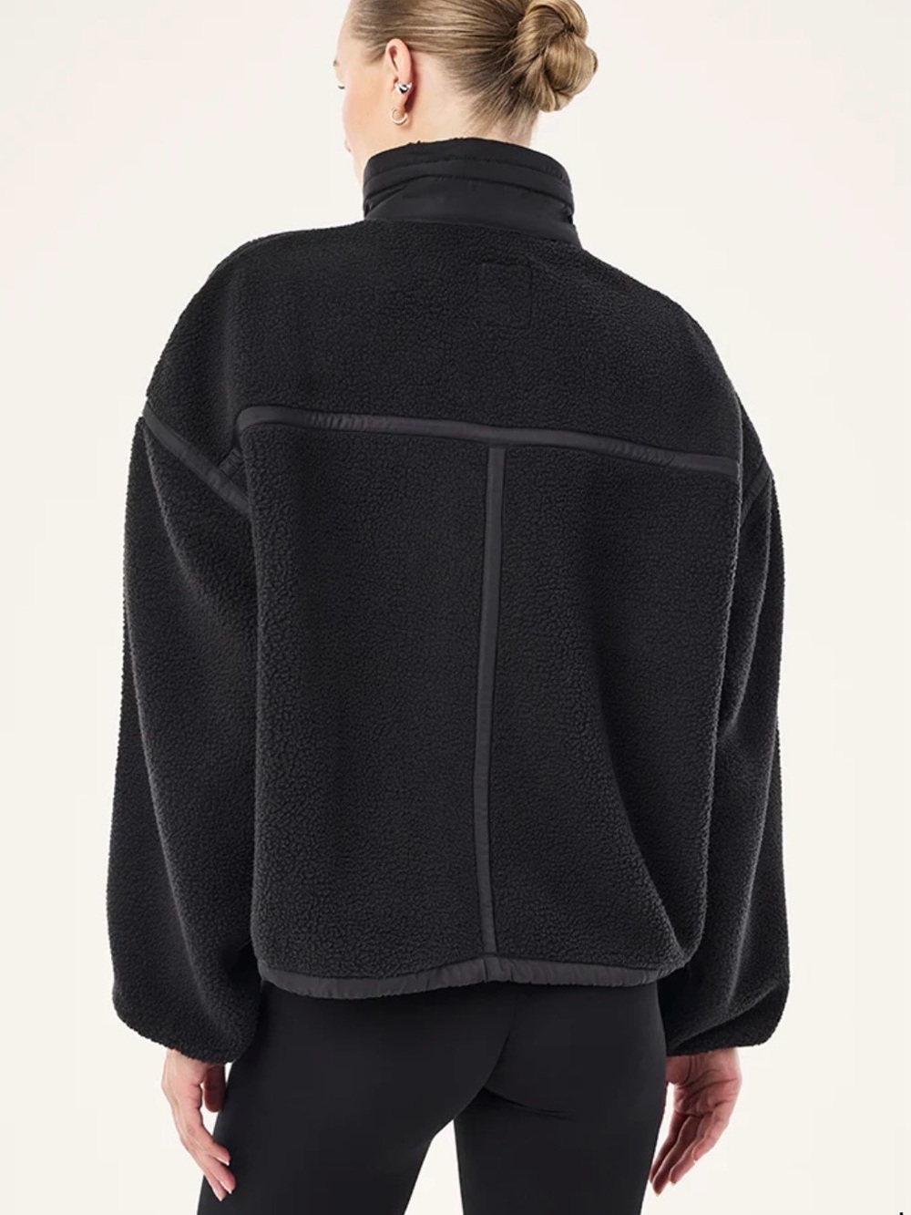 P.E Nation Lennon Sherpa Jacket In Black won’t leave up on posh long sz large - Picture 5 of 9